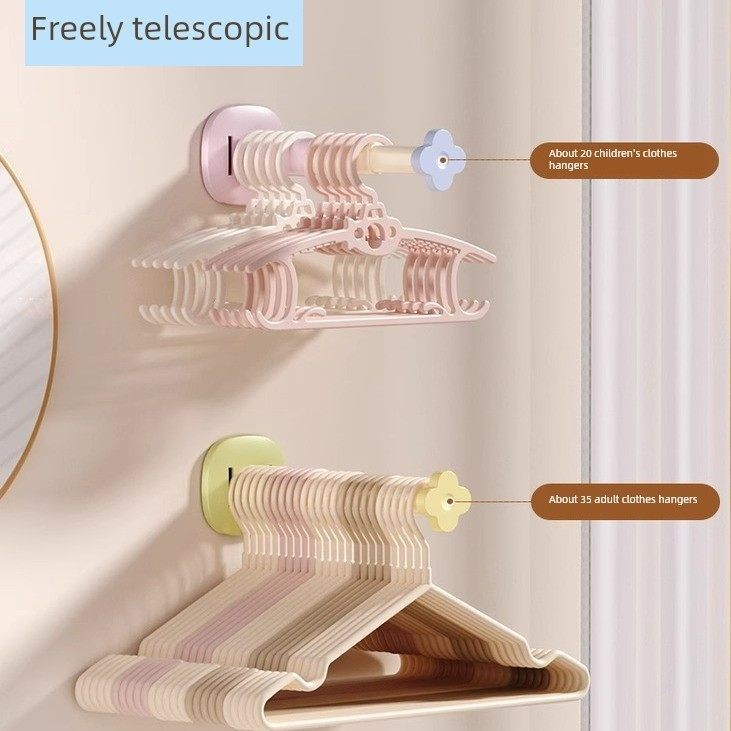 衣架收纳架可伸缩壁挂式免打孔收纳神器衣柜门后多功能可伸缩挂钩,淘宝优惠券,粉丝福利购,淘宝优惠卷