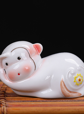 陶瓷十二生肖摆件招财龙蛇工艺品