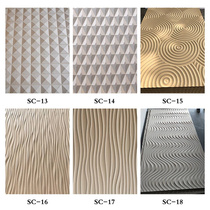 Wave Plate Background Wall Decoration Relief Waterproof PVC Solid Wood Semi-circle Styling Engraved Corrugated Plate Flame Retardant Density Board