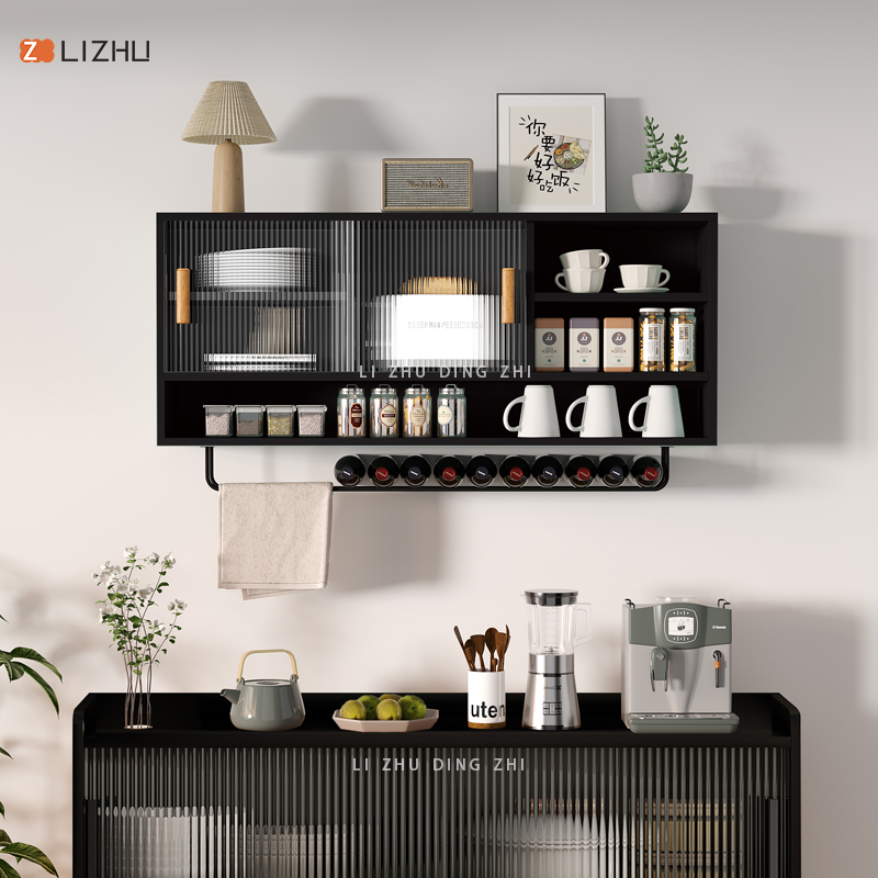 北欧吊柜墙壁柜现代简约餐边柜客厅挂墙式茶水储物柜2025新款定制 - 图1