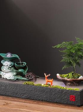 招财流水生财摆件桌面循环水装饰摆设客厅玄关办公室乔迁开业礼品
