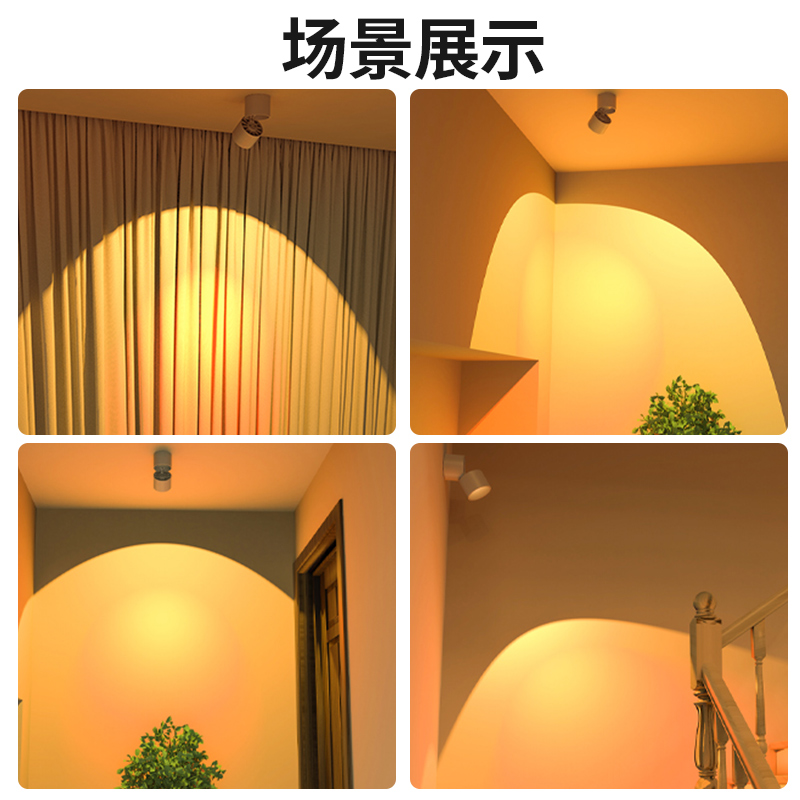 明装射灯日不落射灯洗墙可调角度家用客厅玄关照画氛围灯商铺照明 - 图1