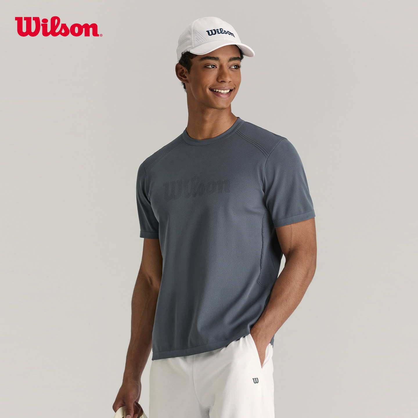 Wilson威尔胜官方春季男士飞织工艺肌理LOGO网球运动短袖T恤,淘宝优惠券,粉丝福利购,淘宝优惠卷