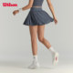 Wilson Officiel Laser Couleur Unie Tennis Sports Jupe Perforée Respirante avec Bas pour Femme