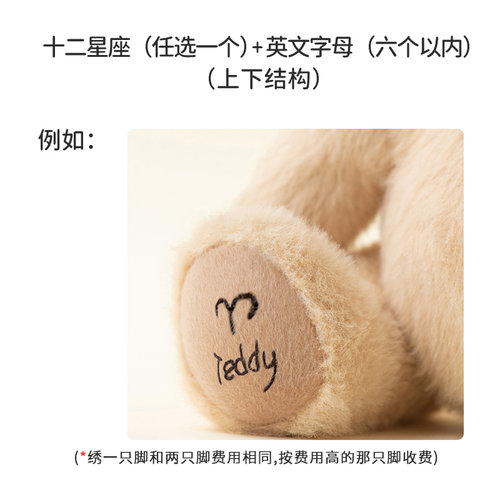 【脚掌定制绣字专属】TeddyTales莉娜熊定制专属崽崽玩偶绣字服务 - 图0