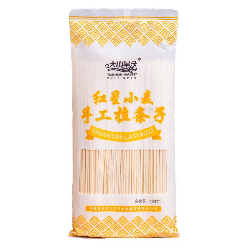 新疆特产拉条子天山旱沃红星小麦面条拉面拌面挂面劲道的速食400g,淘宝优惠券,粉丝福利购,淘宝优惠卷