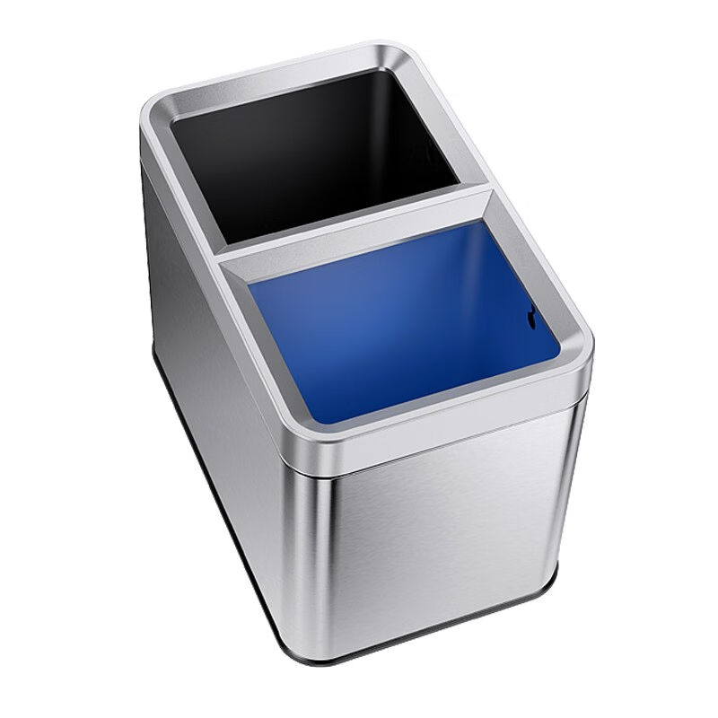 嘉佰特JABERT不锈钢分类垃圾桶客厅厨房干湿敞口办公室双桶纸篓单-图0