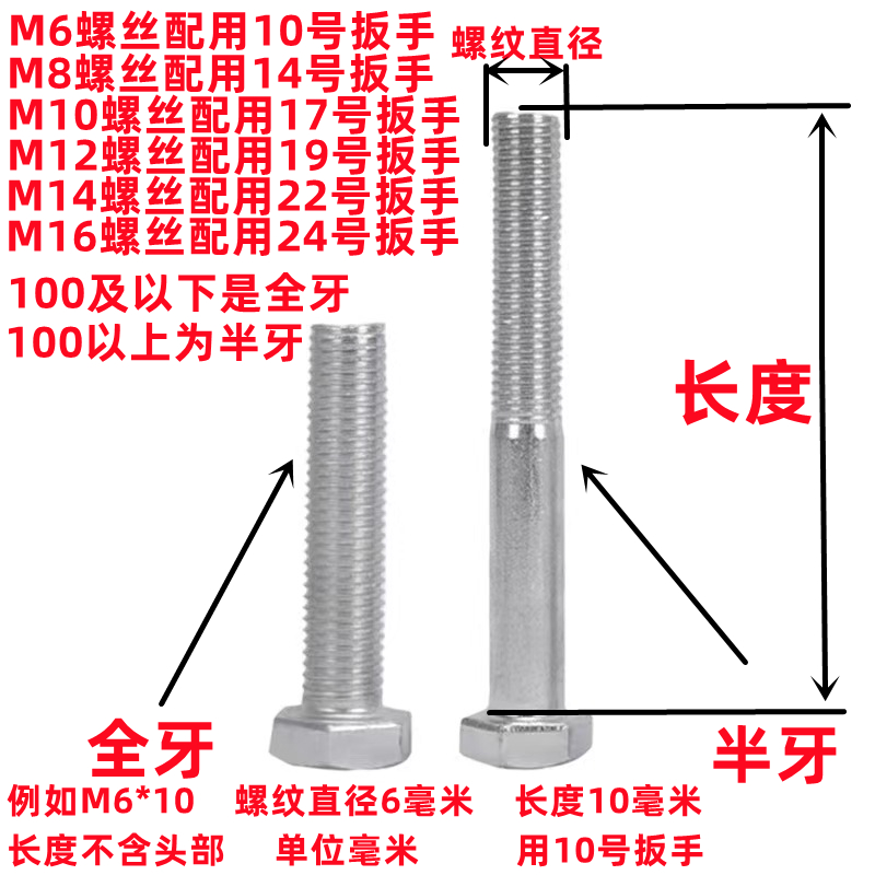 销48级镀锌外六角螺栓  GB30国标加长螺丝M6M8M10M12M14M16M20M厂 - 图2