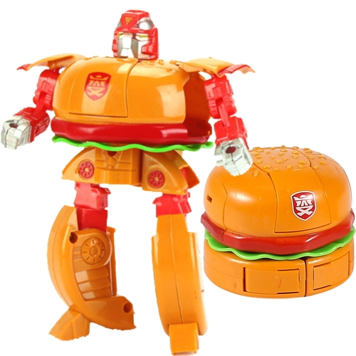 变形汉堡玩具机器人男孩机战奇兵儿童宝宝男童益智礼物变身小孩