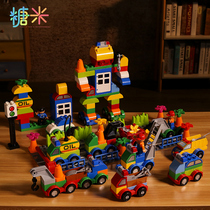 Car China Building Blocks Large Grain Assembly Puzzle Force Brain Little Boy Multifunction Toy Children Birthday Present