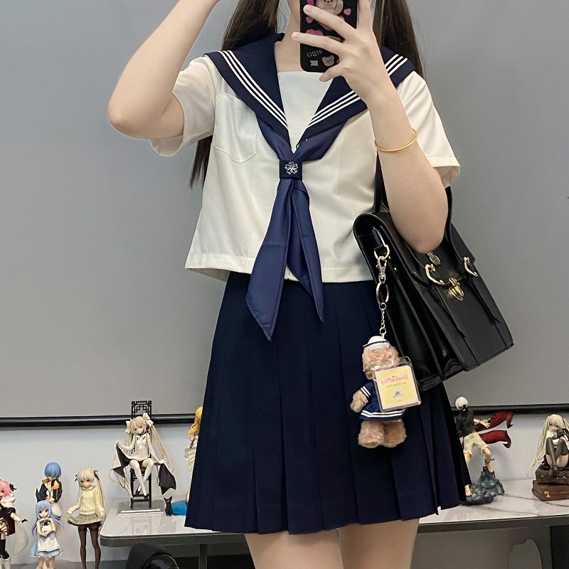 山茶与书jk制服原创正版长短袖基础款白三本中间服不良水手服套装