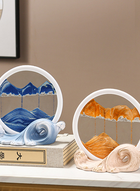 乘风破浪创意沙漏客厅玄关办公室装饰品轻奢高级感小众流沙画摆件