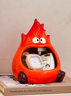 小火苗创意入户玄关钥匙收纳置物架摆件客厅桌面杂物遥控器收纳盒