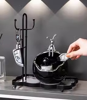 玄关入户陶瓷收纳盒摆件装饰