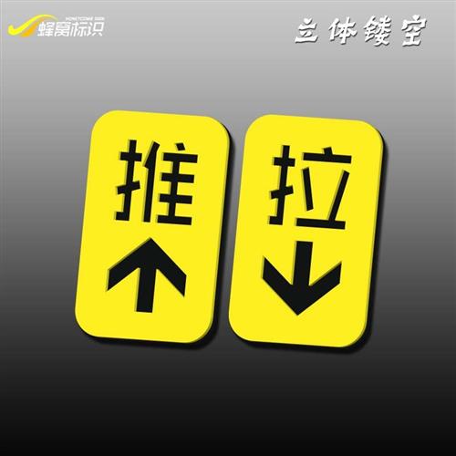 立体按字提示牌指示牌贴手压开关面板感应门牌手按自动门推拉移门 - 图0