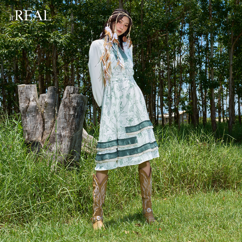 itreal瑞尔秋季2022新款休闲裙子 itreal连衣裙