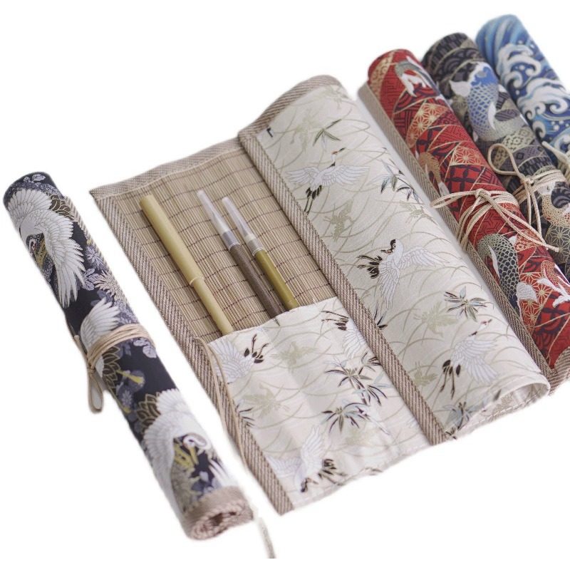 笔帘毛笔专用便携式书法毛笔卷竹笔帘学生笔袋毛笔袋卷毛笔的帘子收纳卷帘中国风小学生笔帘子竹制袋子卷笔帘,淘宝优惠券,粉丝福利购,淘宝优惠卷