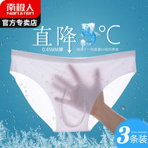 Antarctica Ice Silk Briefs Mens Summer Thin Adult Shorts Toe Traceless Youth Trend Sexy Shorts