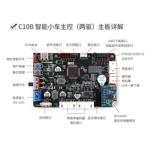 轮趣科技ROS机器人控制板STM32F407开发主控C30D学习驱控一体C10B_虎窝淘
