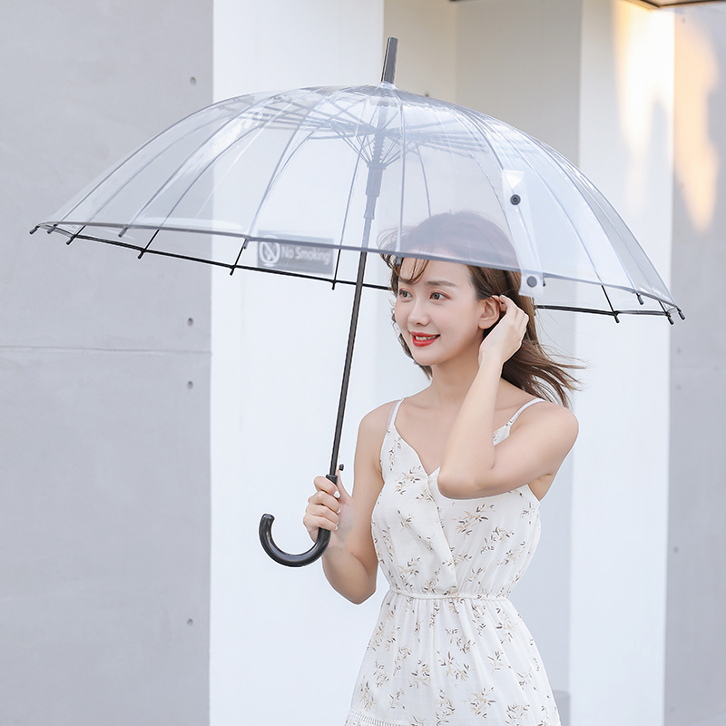 透明雨伞长柄网红白色大号公主ins风婚礼高颜值日系抗风伞男