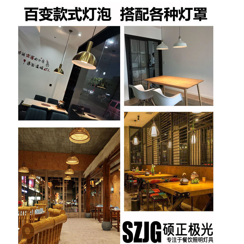 e27螺口射灯火锅店专用餐厅高显色led侧发光灯泡调焦防眩目聚光灯 - 图1