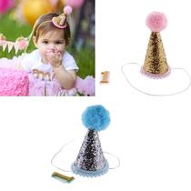 Es 1st Birthday Mini Cone Pom Party Hat for Baby Girls Boys