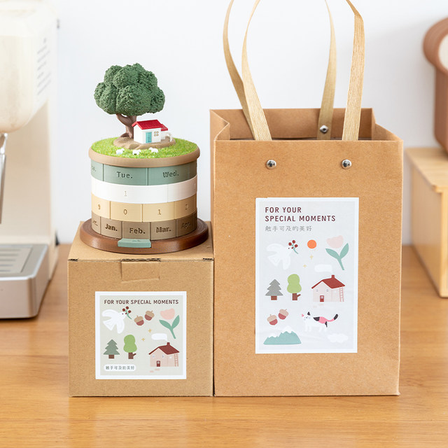 Healing micro-landscape perpetual calendar ornament art storage box