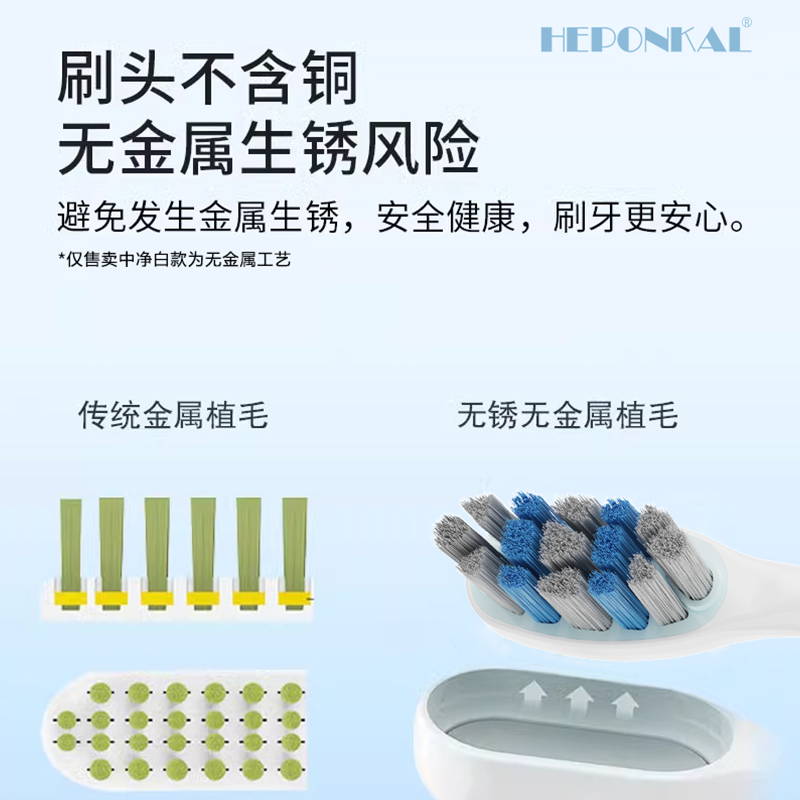 HEPONKAL适配Haier海尔电动牙刷头HTZ1-5168替换HB551/HT31-5127