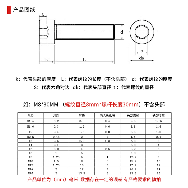 316L不锈钢内六角螺丝A4-80圆柱头螺栓杯头钉M6M8M10M12M14M16M20