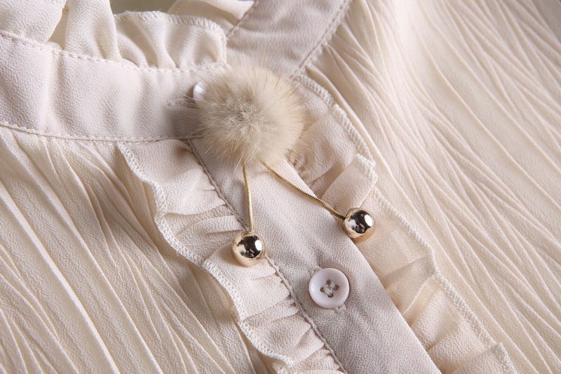 韩版加绒雪纺衫中长款2020打底衫 从度蕾丝衫/雪纺衫