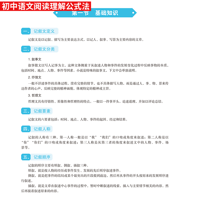 初中语文阅读理解公式法 下笔成章作文书 一看就能用的高分范文 阅读答题训练 考点总结 题型分析 中考写作阅读组合训练大全 - 图1