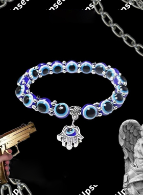 恶魔之眼手链ins小众设计潮人