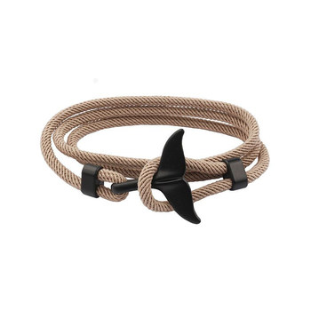 Whale tail bracelet men's anchor navy bracelet women's ins niche design braided rope men's trendy red rope couple simple