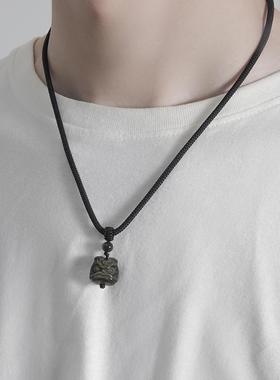 国潮醒狮吊坠项链男女