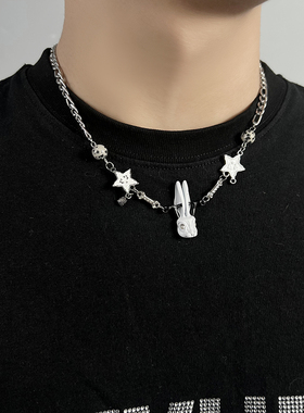 幸运星美式项链男小众高级感