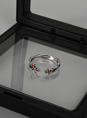 暗黑风树枝开口戒指男女小众设计