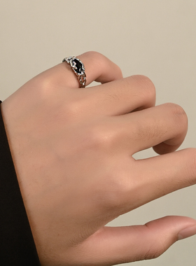 枯枝尾戒小拇指戒指男士小众设计