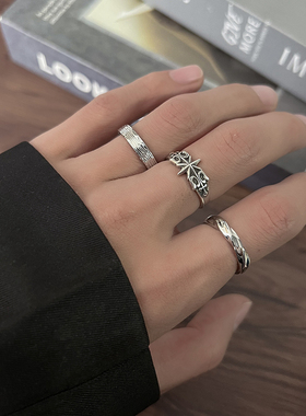 做旧款男戒指开口可调节嘻哈