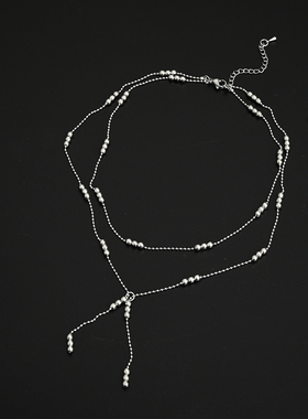 小众设计高级感金属圆珠项链个性