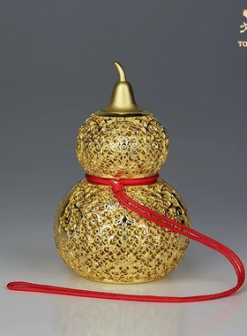 铜师傅《福禄香囊》客厅桌面花丝铜葫芦香薰摆件 装饰品 节日礼物