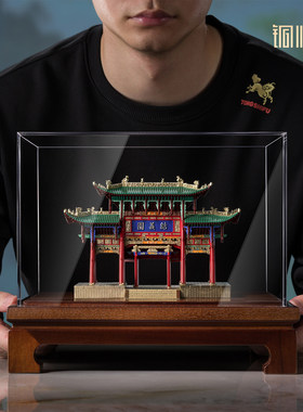 铜师傅 关帝祖庙系列《结义园》 创意国风古建筑模型铜摆件工艺品