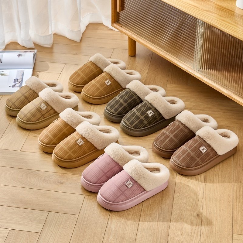 洁丽雅防水棉拖鞋男冬季2025新款家居保暖防滑皮面抗菌外穿棉拖女,淘宝优惠券,粉丝福利购,淘宝优惠卷