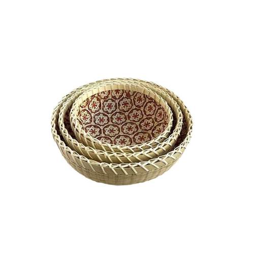 越南竹编篮竹簸箕家用竹编馒头筐水果竹篮农家竹制品收纳篮馒头筐 - 图3