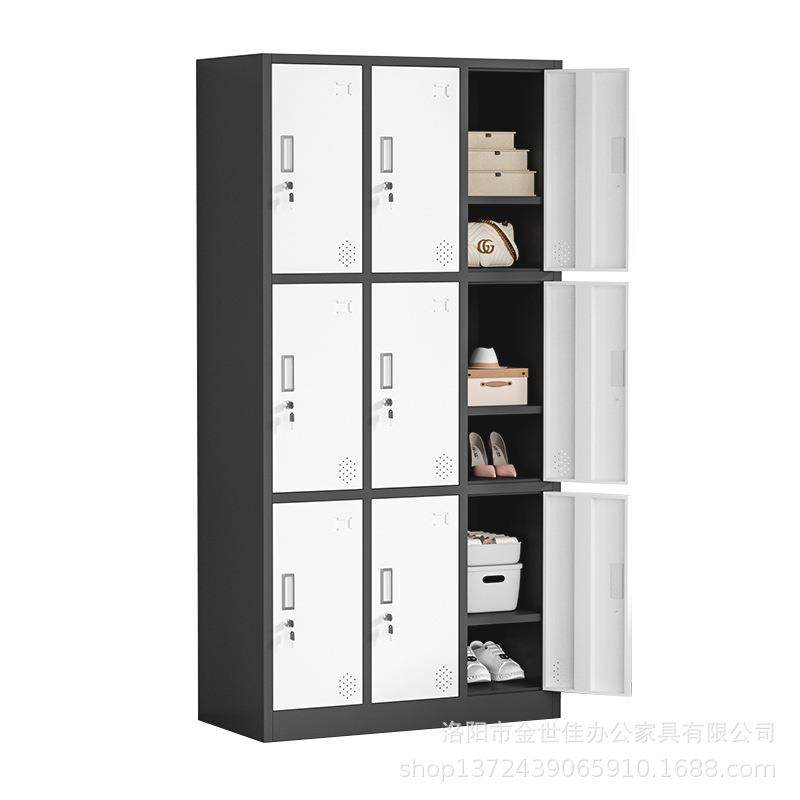 更衣柜彩色铁皮柜车间员工柜储物柜带锁多门衣柜存包柜浴室换衣柜 - 图3