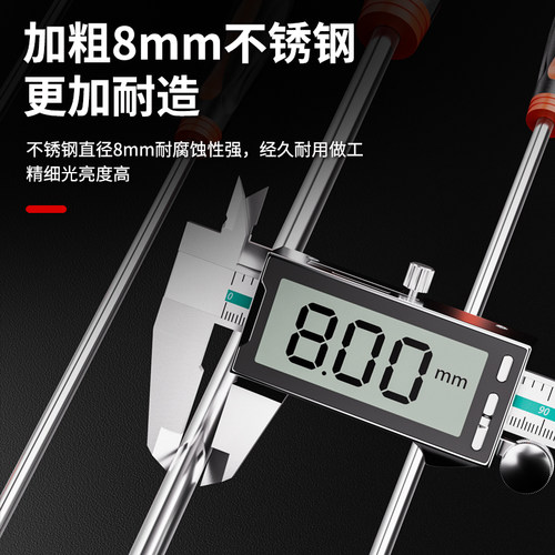 加长款不锈钢拉卷帘门钩子卷闸门拉钩长杆钢筋取物铁钩子拉闸门钩 - 图1