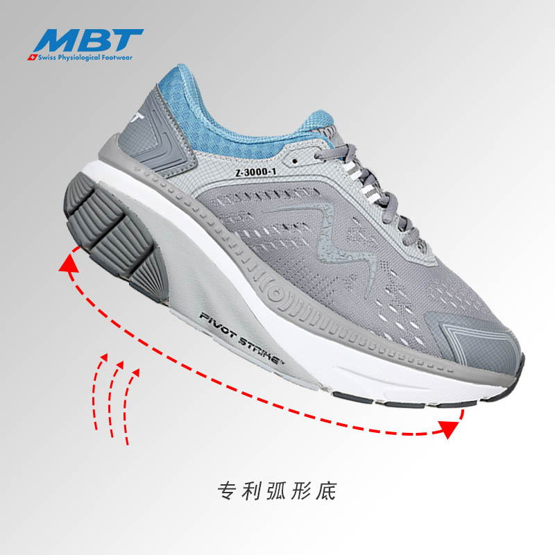 MBT弧形底男女厚底足弓支撑跑步鞋缓解足跟压力 反光 缓震Z3000-1