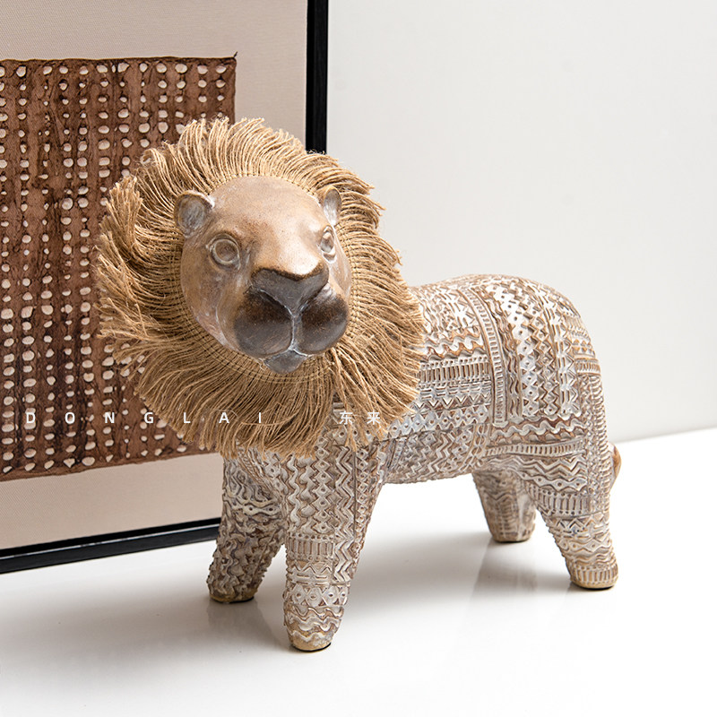 法式小费尔狮摆件软装轻奢高档客厅边柜斗柜艺术饰品组合桌面摆件,淘宝优惠券,粉丝福利购,淘宝优惠卷