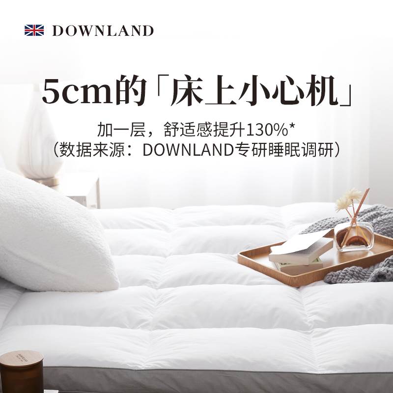 Downland鹅毛软垫羽绒床垫加厚双人垫酒店专用单人被垫褥子折叠-图2