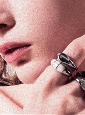 2AN 猫眼石水晶能量场 白星轨猫眼石戒指