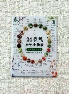24节气必吃食物表从十二时辰养生大法必吃食物磁吸冰箱贴普及知识